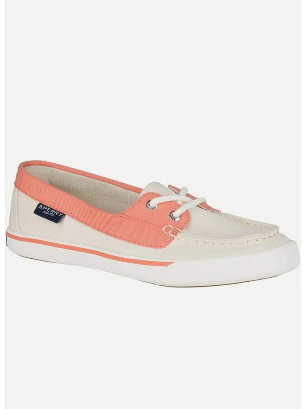 Sperry Lounge Away Canvas Slip On Boat Shoes Peach Coral Size 10